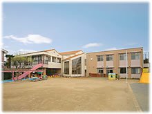 船橋いづみ幼稚園の外観(園庭側から)